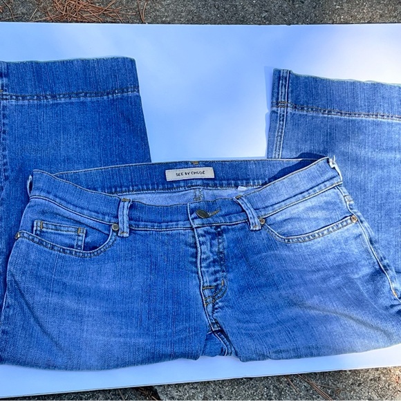 See by Chloe cropped capri denim pants size 28 - Picture 3 of 14